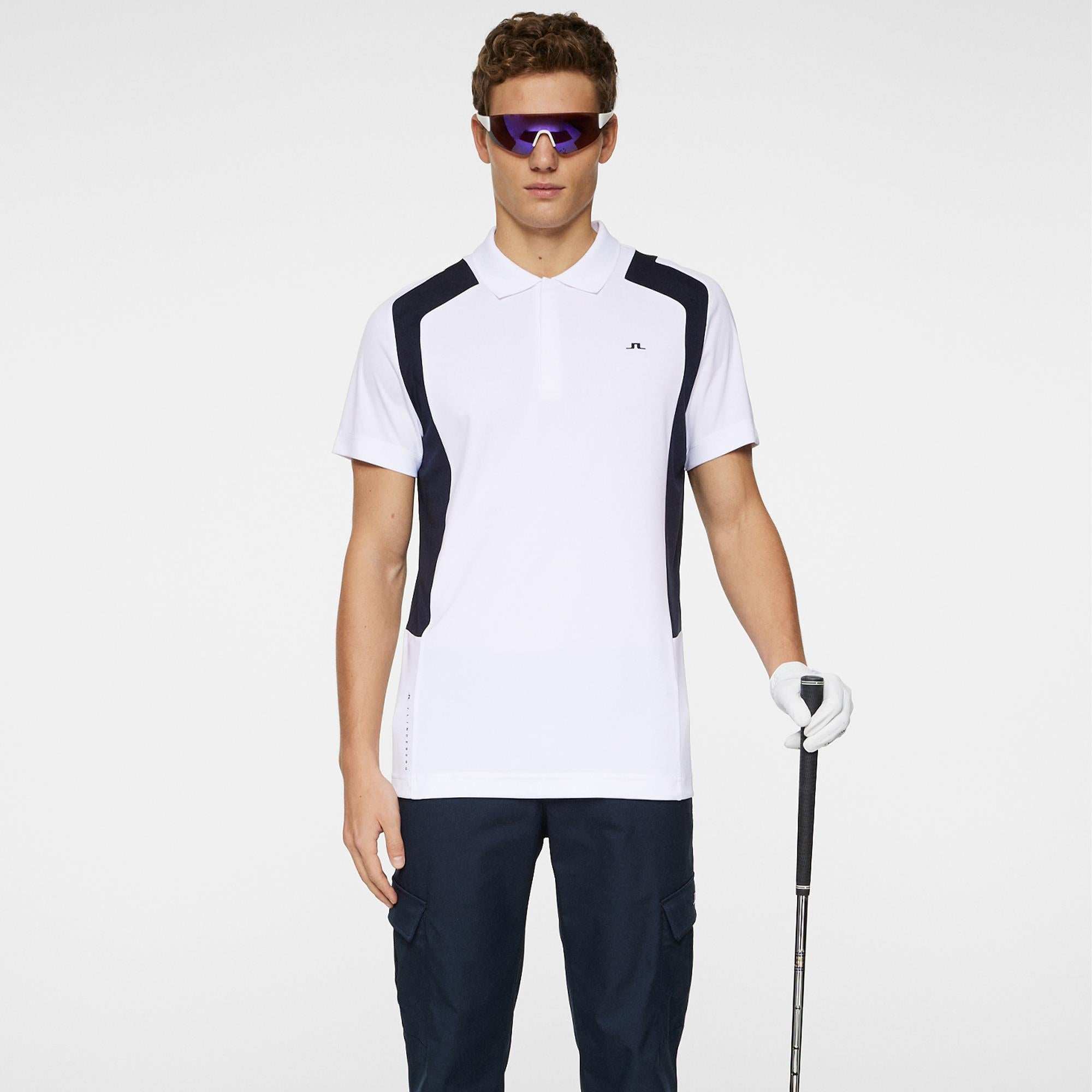 J Lindeberg Legacy Mens Golf Polo Shirt White